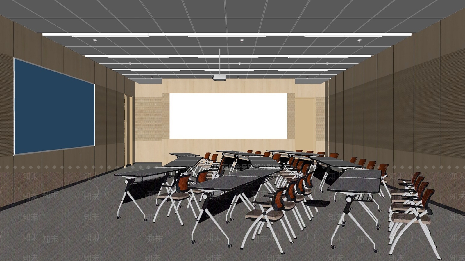 现代学校教室SU模型下载【ID:1140301771】