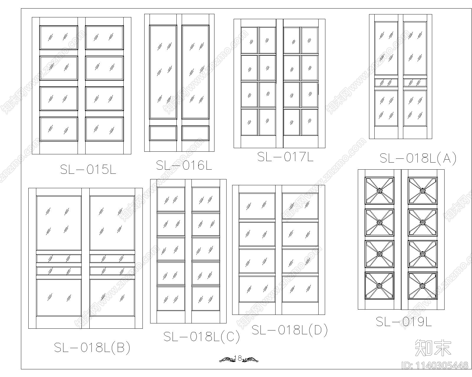 木作移门详图cad施工图下载【ID:1140305448】