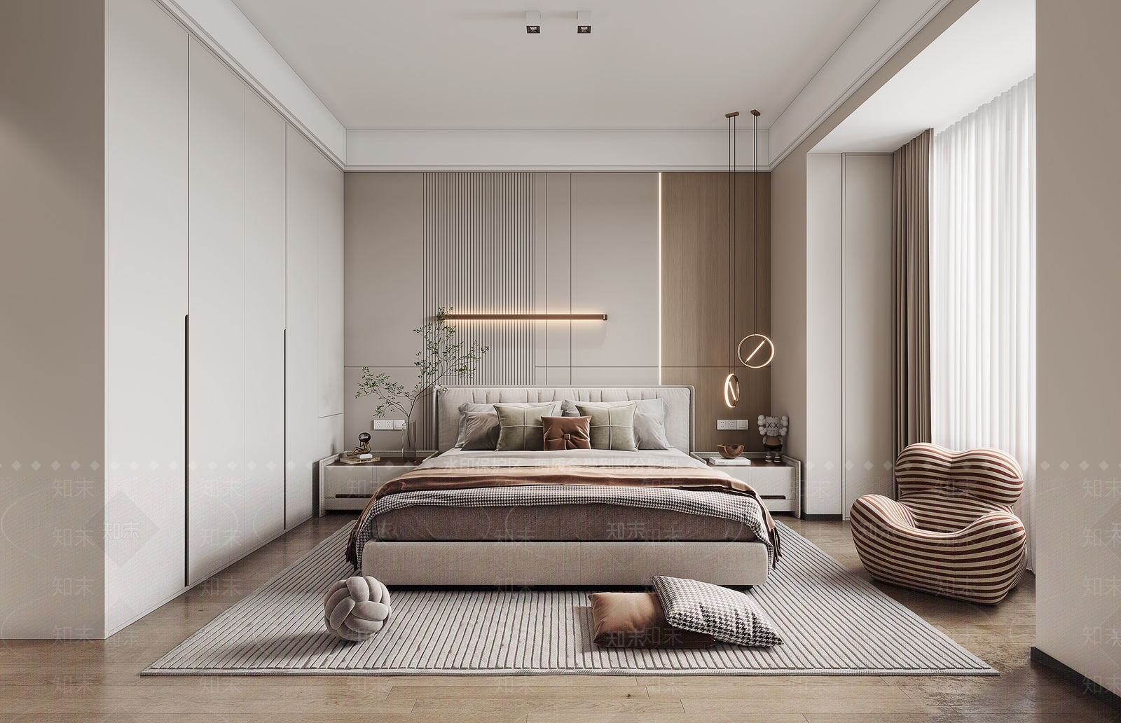 现代简约家居卧室3D模型下载【ID:1140328416】_知末3d模型网