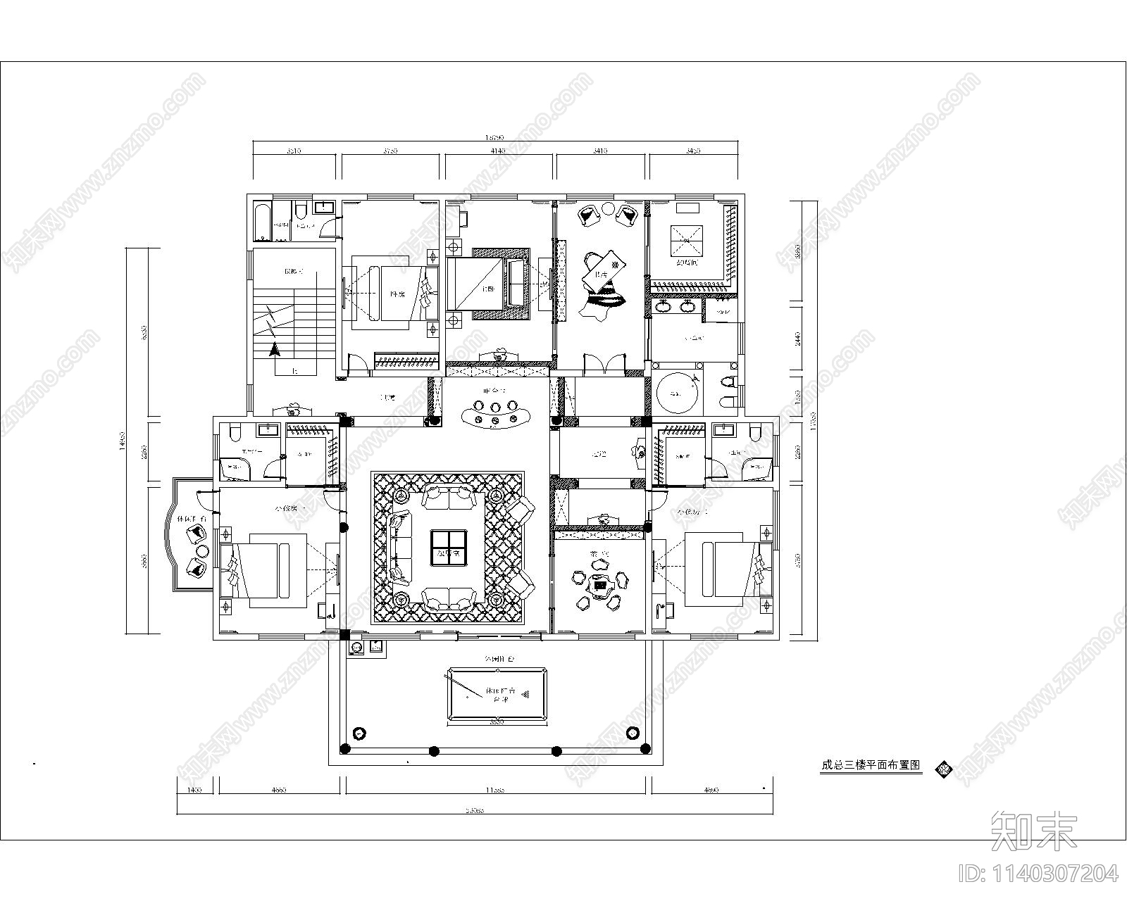 自建别墅室内装修cad施工图下载【ID:1140307204】