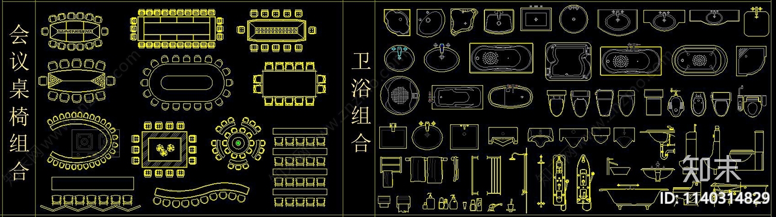 室内家具施工图下载【ID:1140314829】