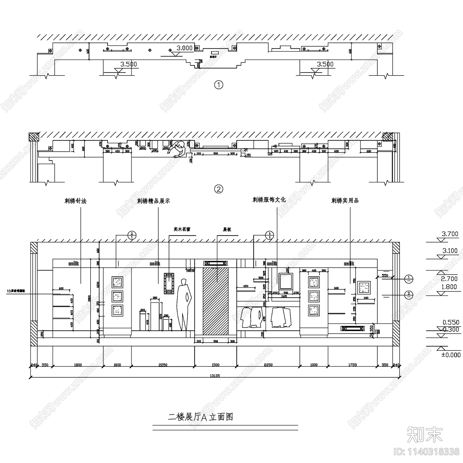 各类展厅展馆室内装饰cad施工图下载【ID:1140318338】