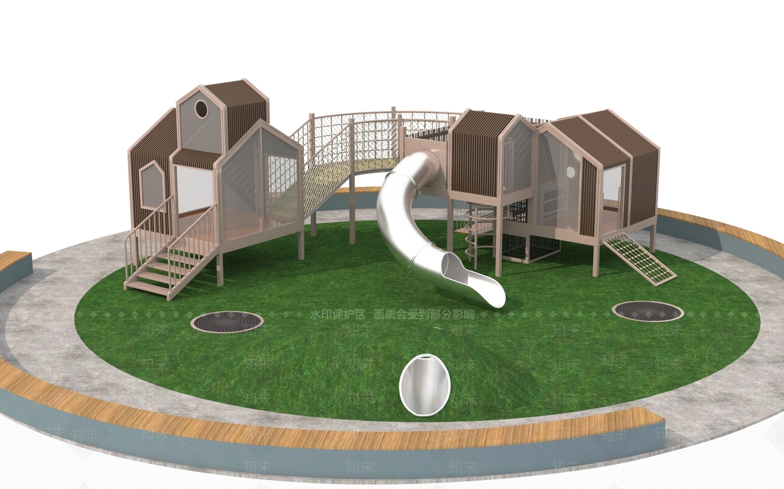 儿童组合滑梯3D模型下载【ID:1140319303】