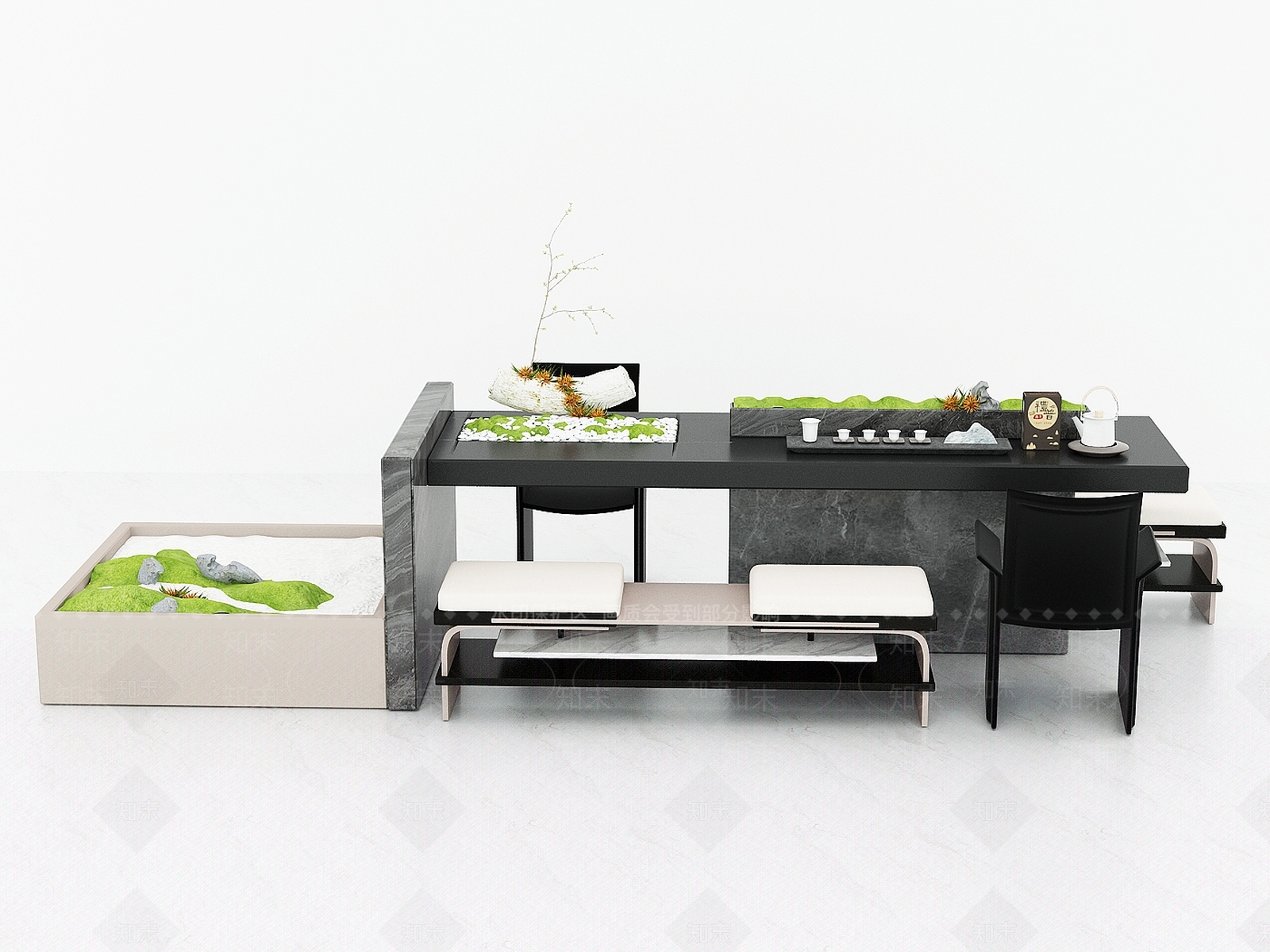 现代阳台茶桌椅3D模型下载【ID:1140326821】