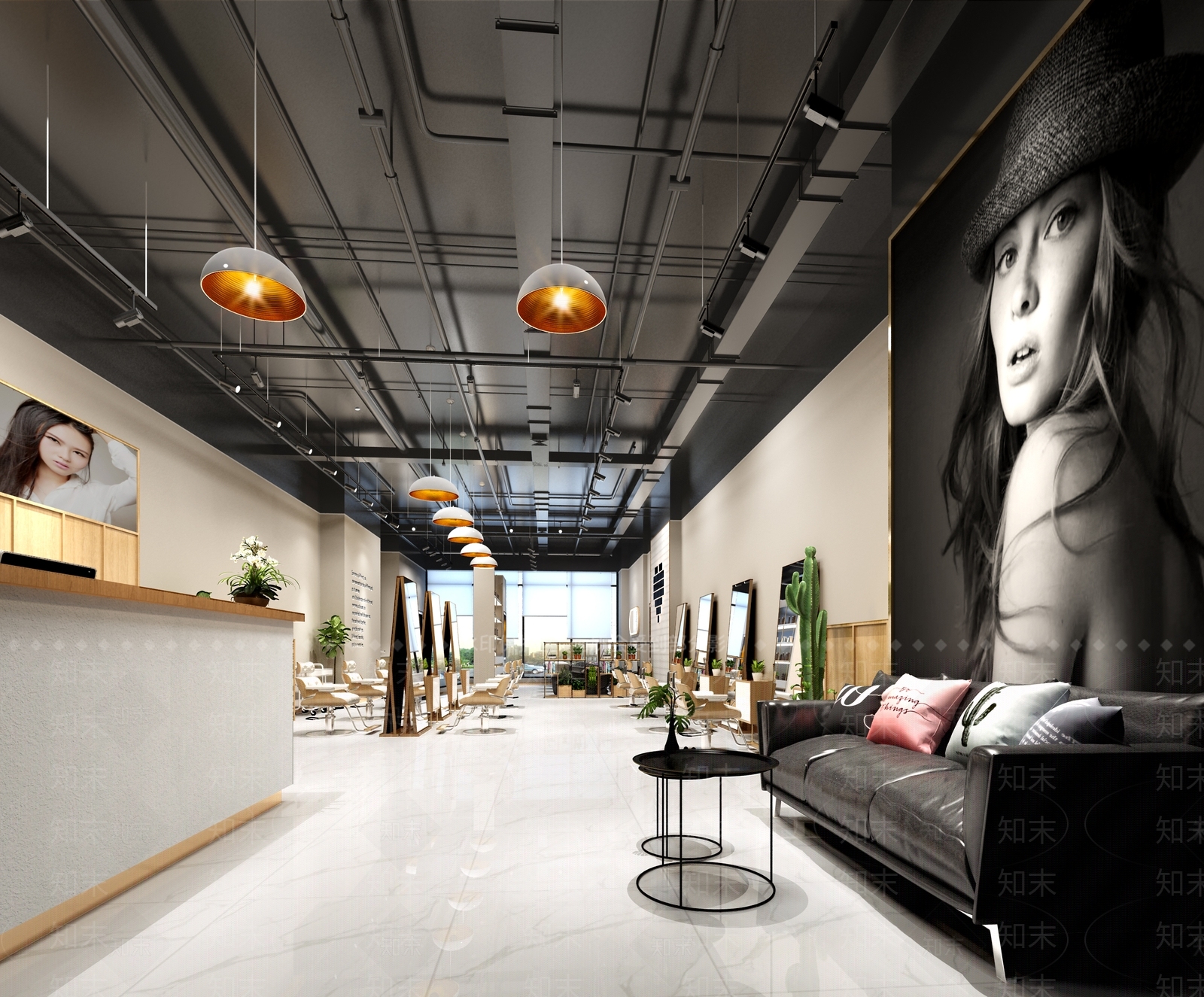 现代美容美发店3D模型下载【ID:1140333875】