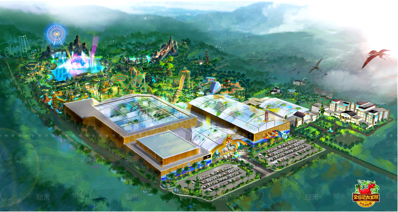 现代恐龙主题乐园SU模型下载【ID:1140339709】