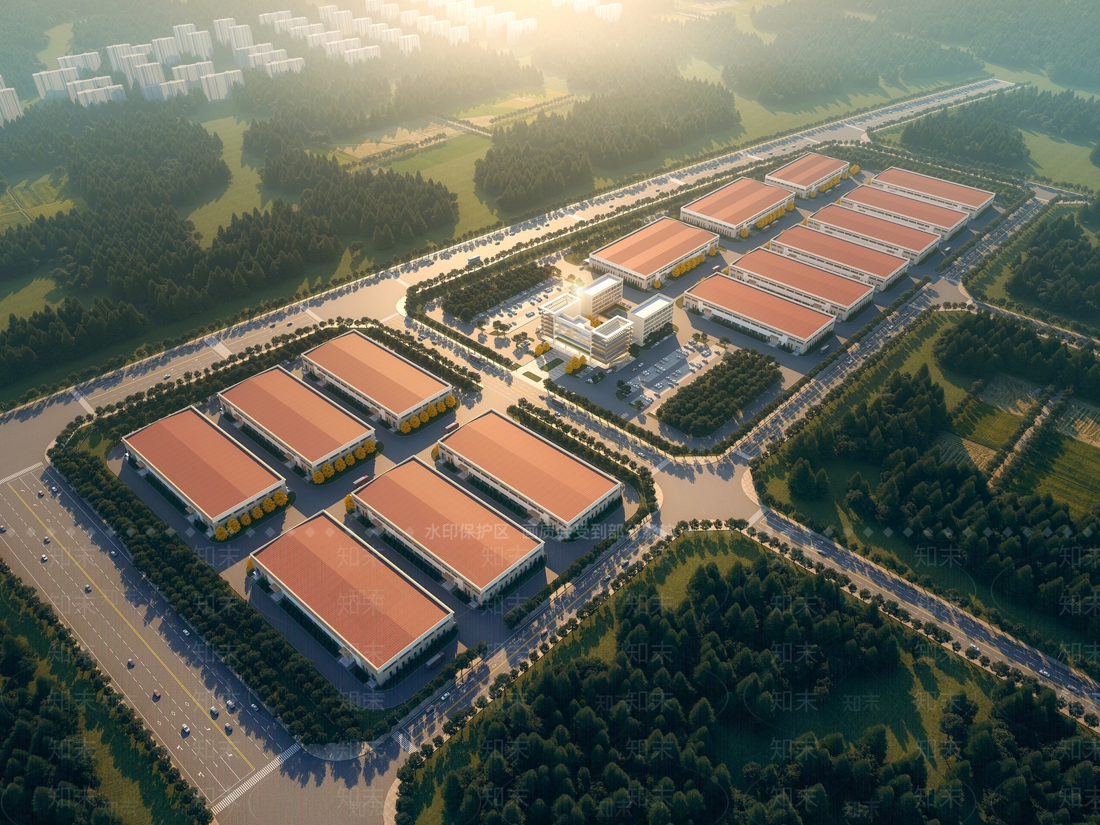 现代工业厂房3D模型下载【ID:1140342395】