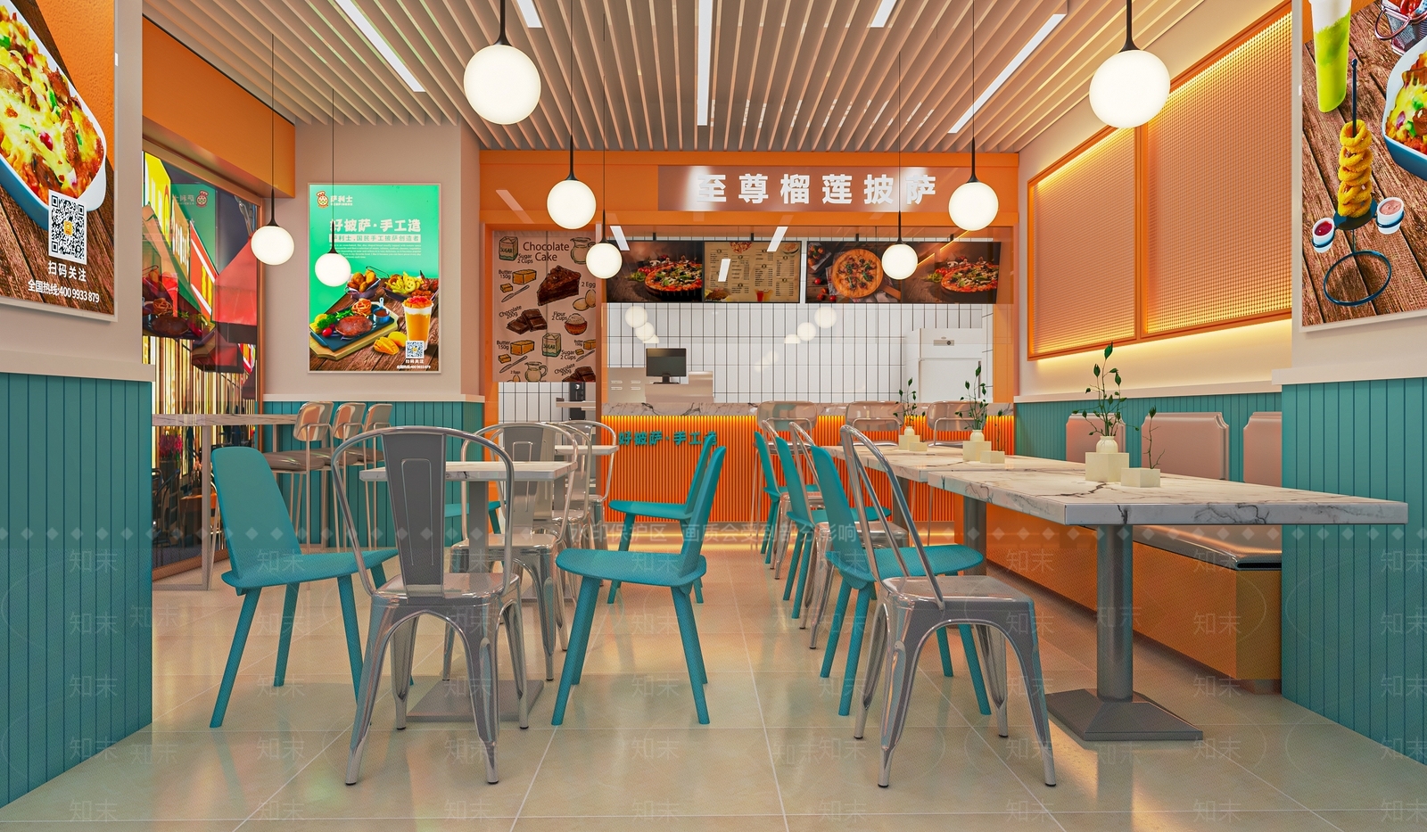 现代披萨快餐店SU模型下载【ID:1140344300】
