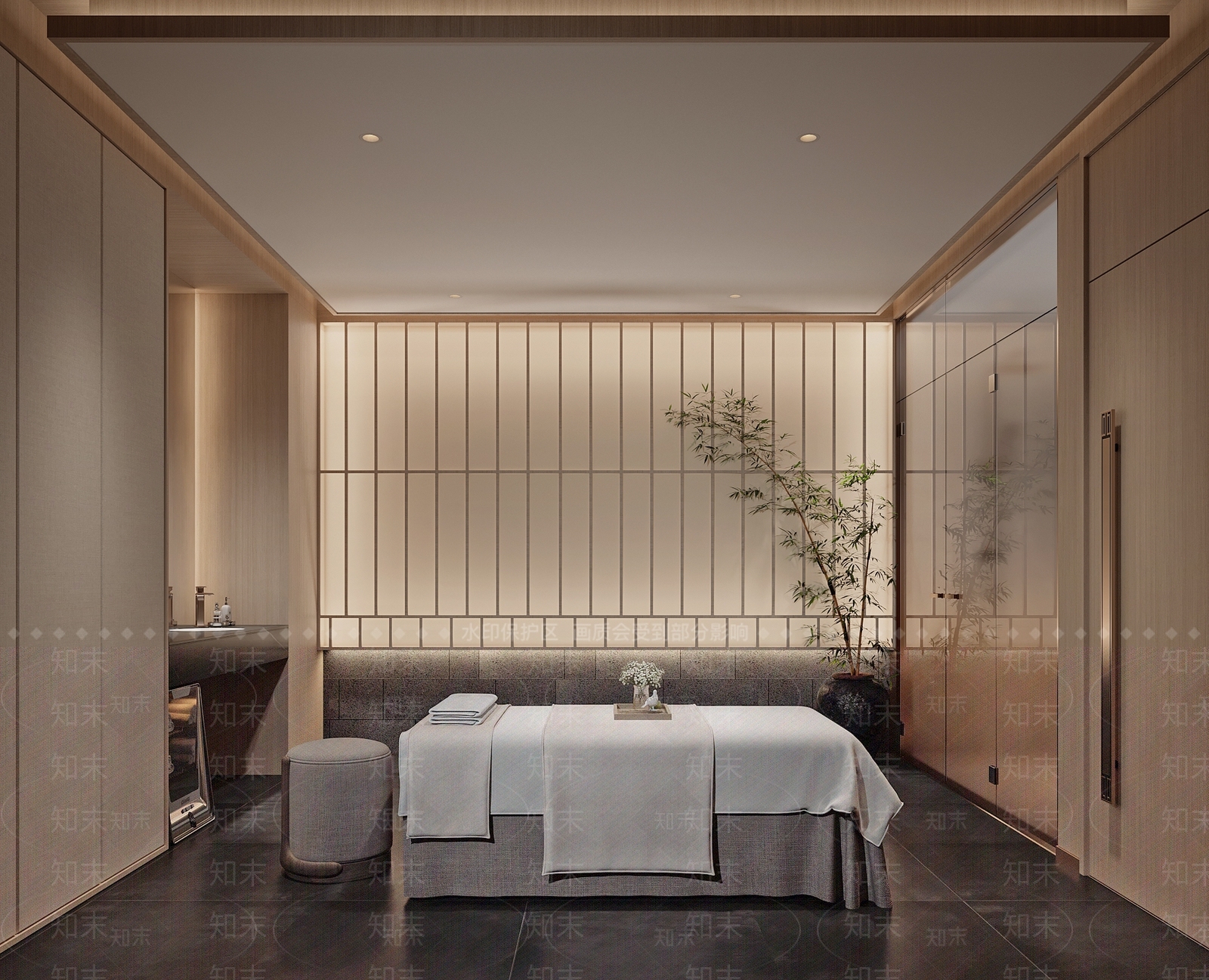 新中式SPA会所SU模型下载【ID:1140351878】