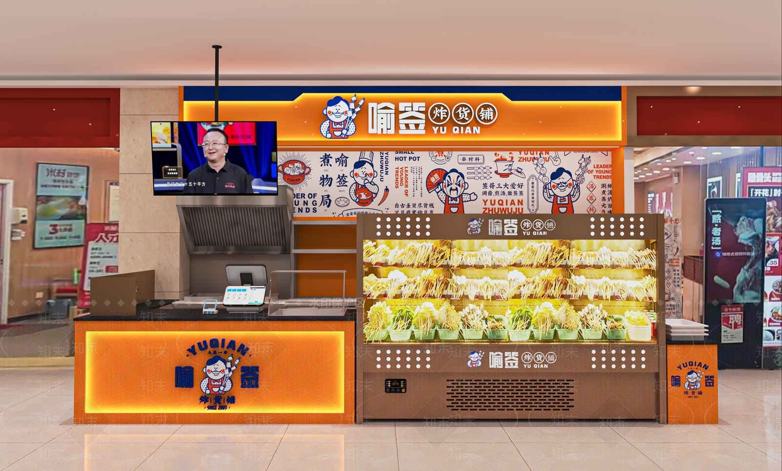 现代快餐店SU模型下载【ID:1140358851】