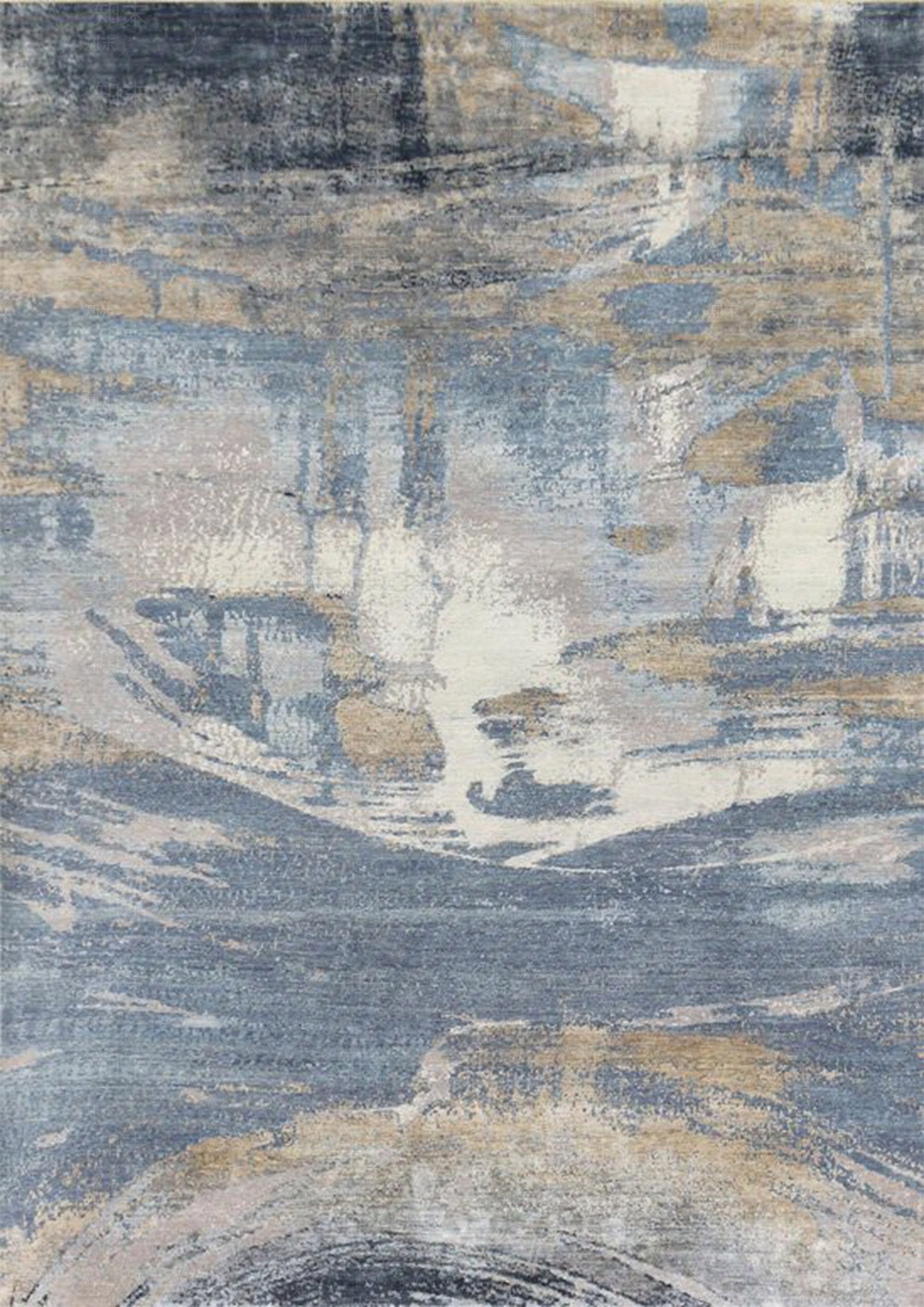 新中式蓝灰色地毯贴图下载【ID:1140360843】