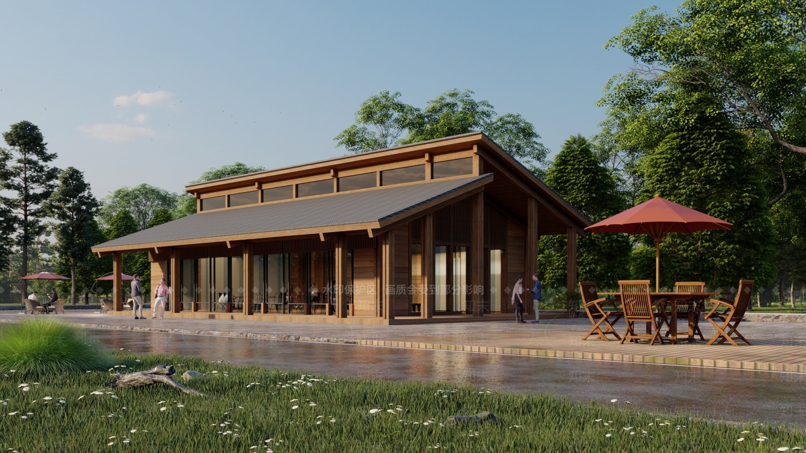 中式乡村景观驿站SU模型下载【ID:1140361933】