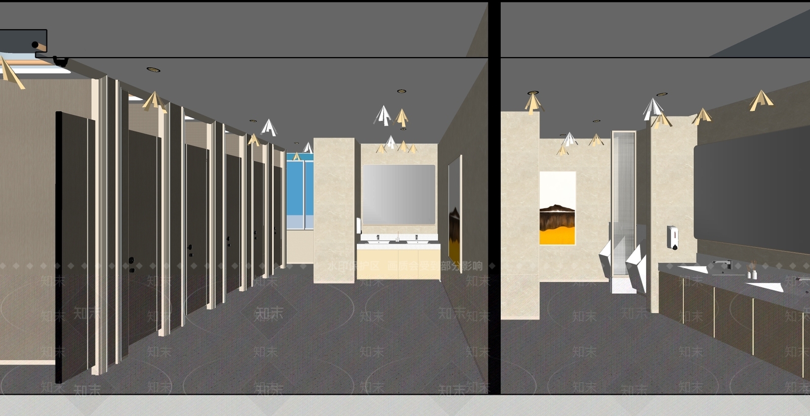 现代公共卫生间SU模型下载【ID:1140361925】