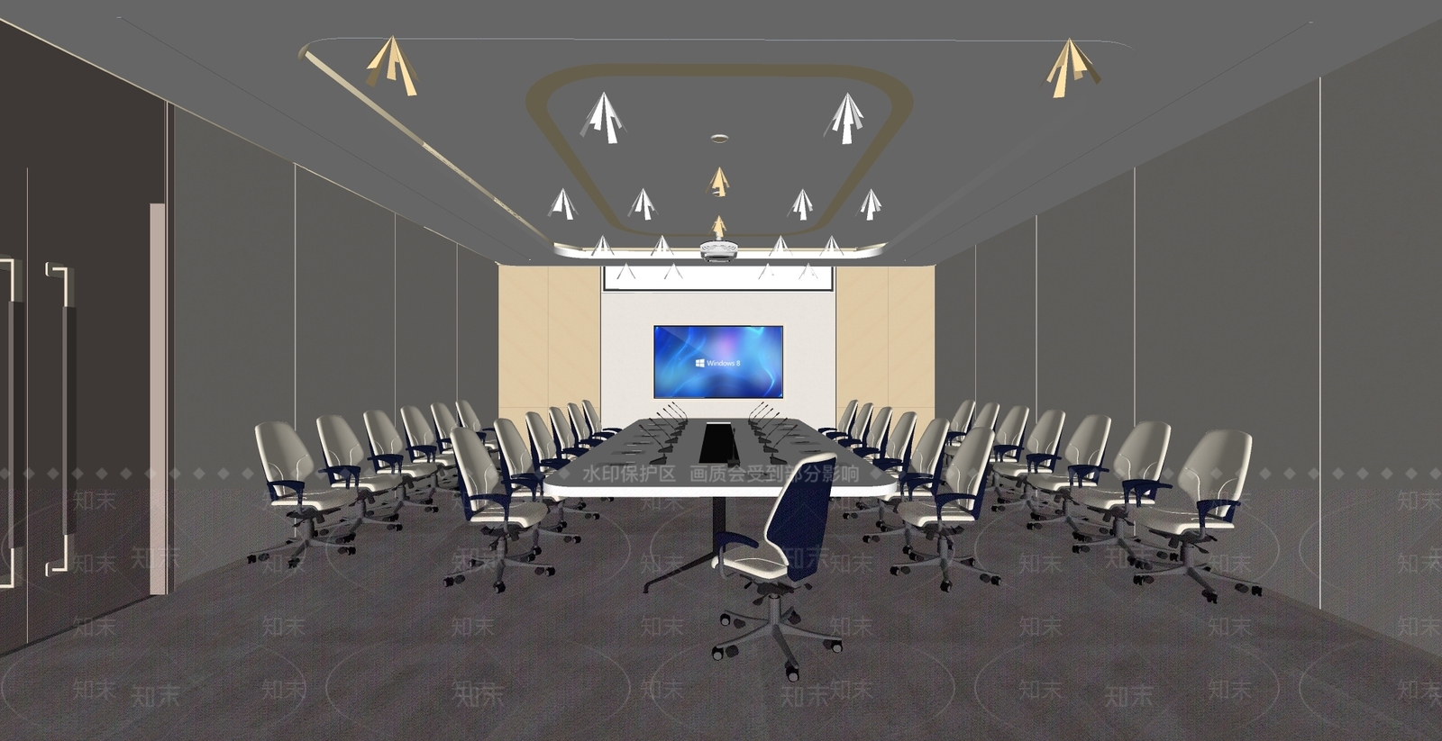 现代报告厅SU模型下载【ID:1140362129】