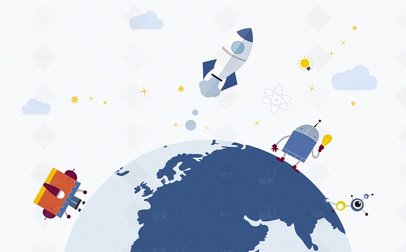 儿童房太空星空壁纸贴图下载【ID:1140364686】