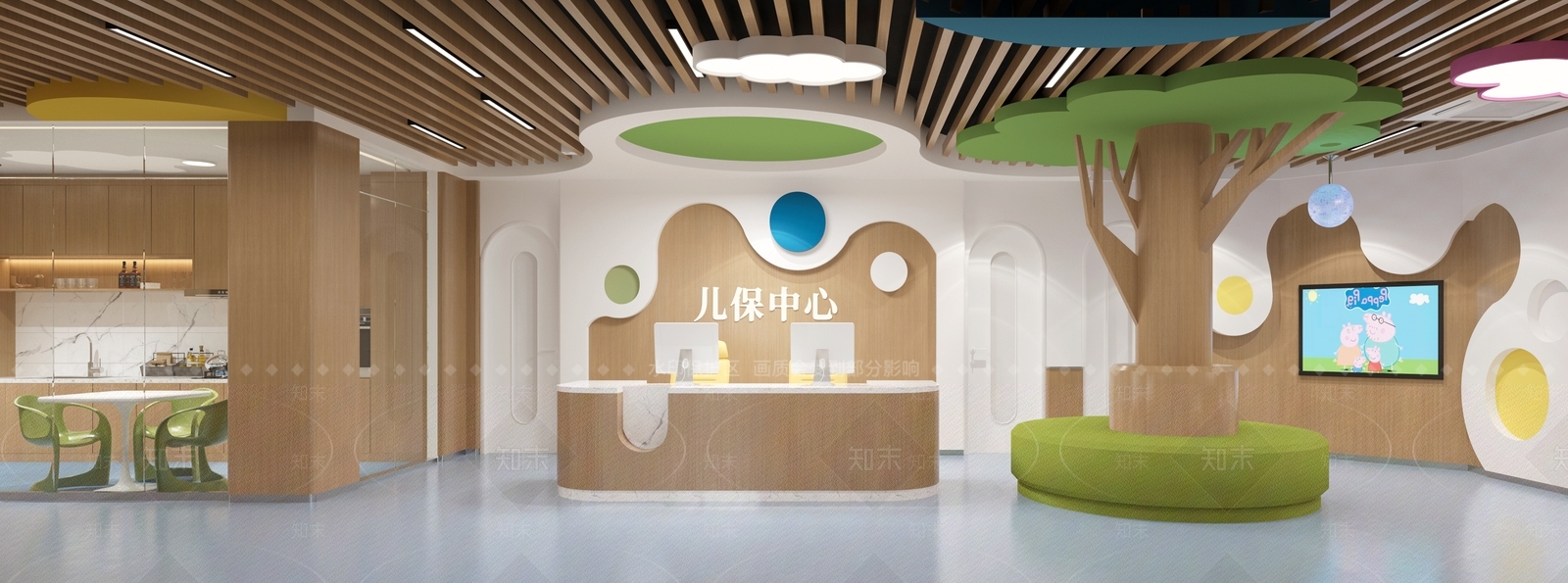 现代儿童医院大厅SU模型下载【ID:1140364906】