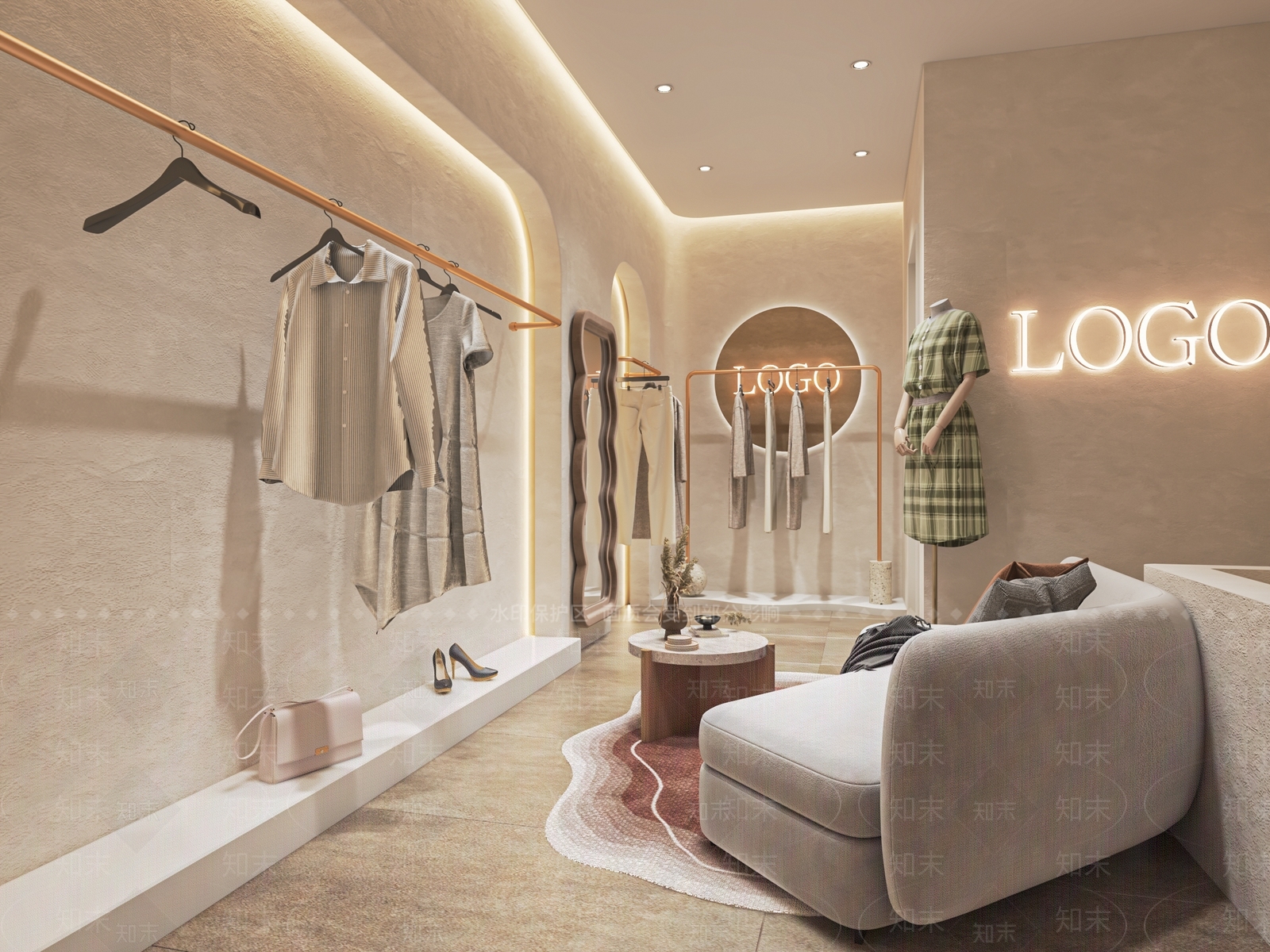 现代女装店SU模型下载【ID:1140365442】