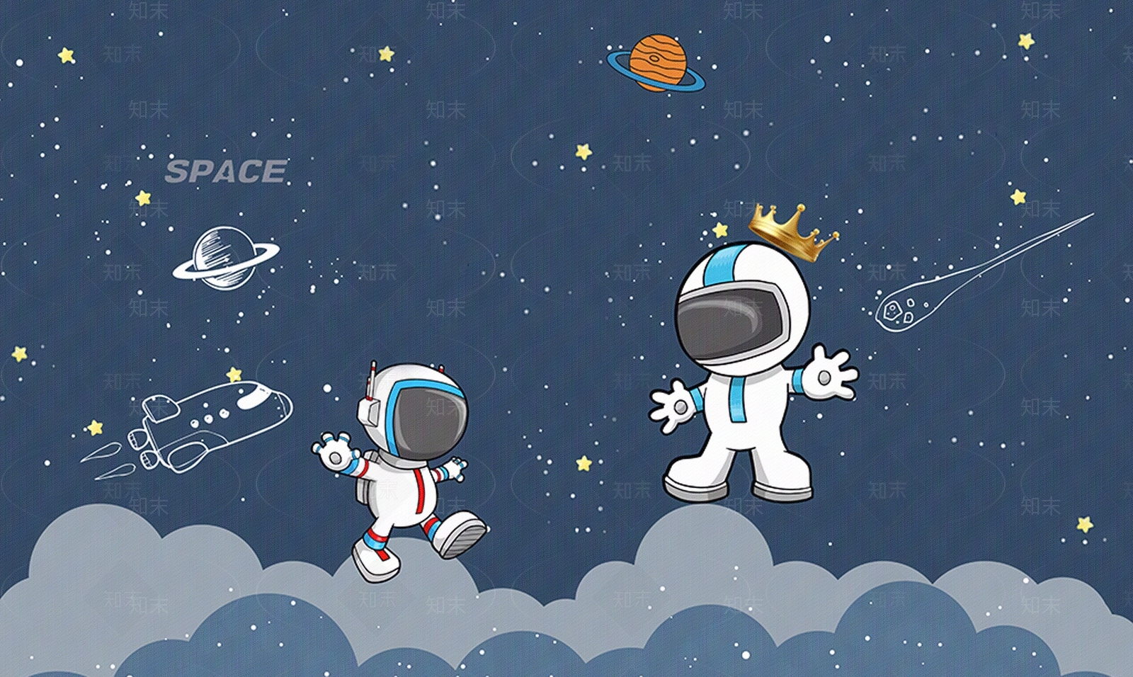 儿童房太空星空壁纸贴图下载【ID:1140365144】