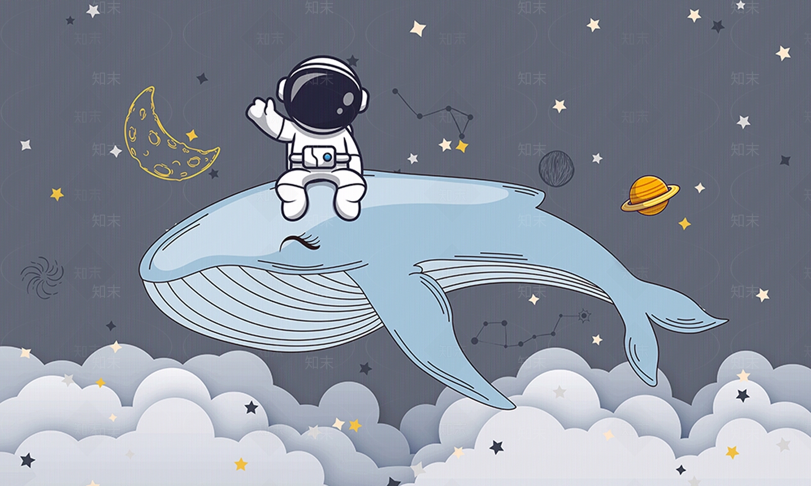 儿童房太空星空壁纸贴图下载【ID:1140365204】