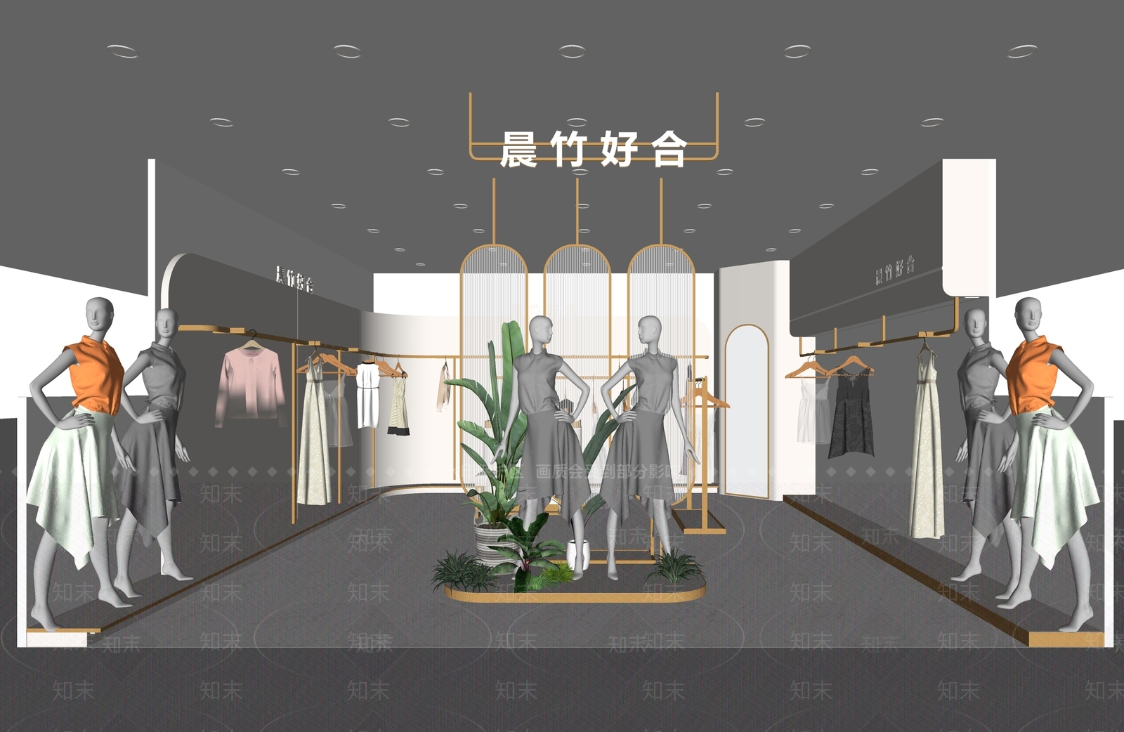 现代女装店SU模型下载【ID:1140369094】
