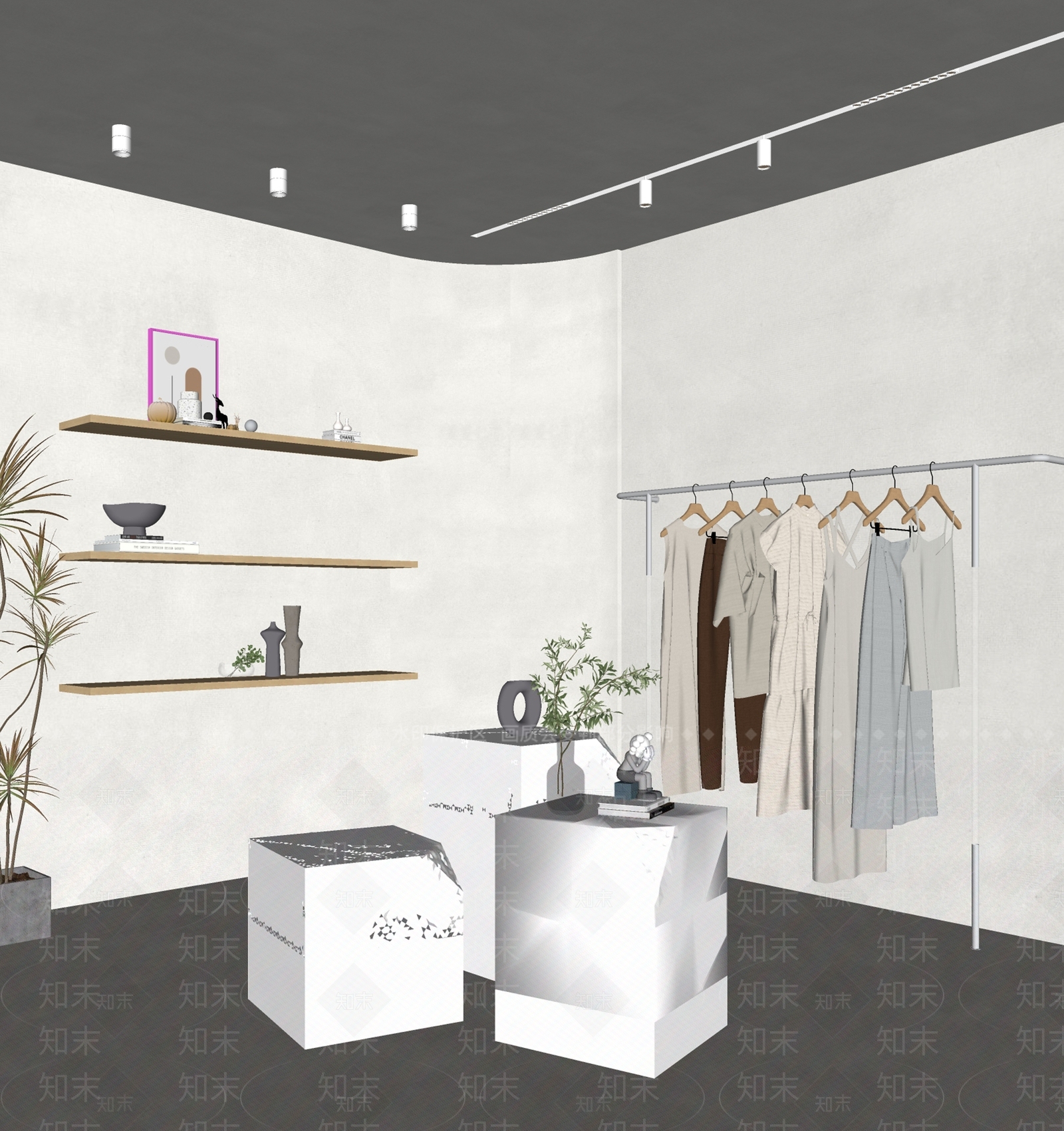 现代服装店SU模型下载【ID:1140369548】