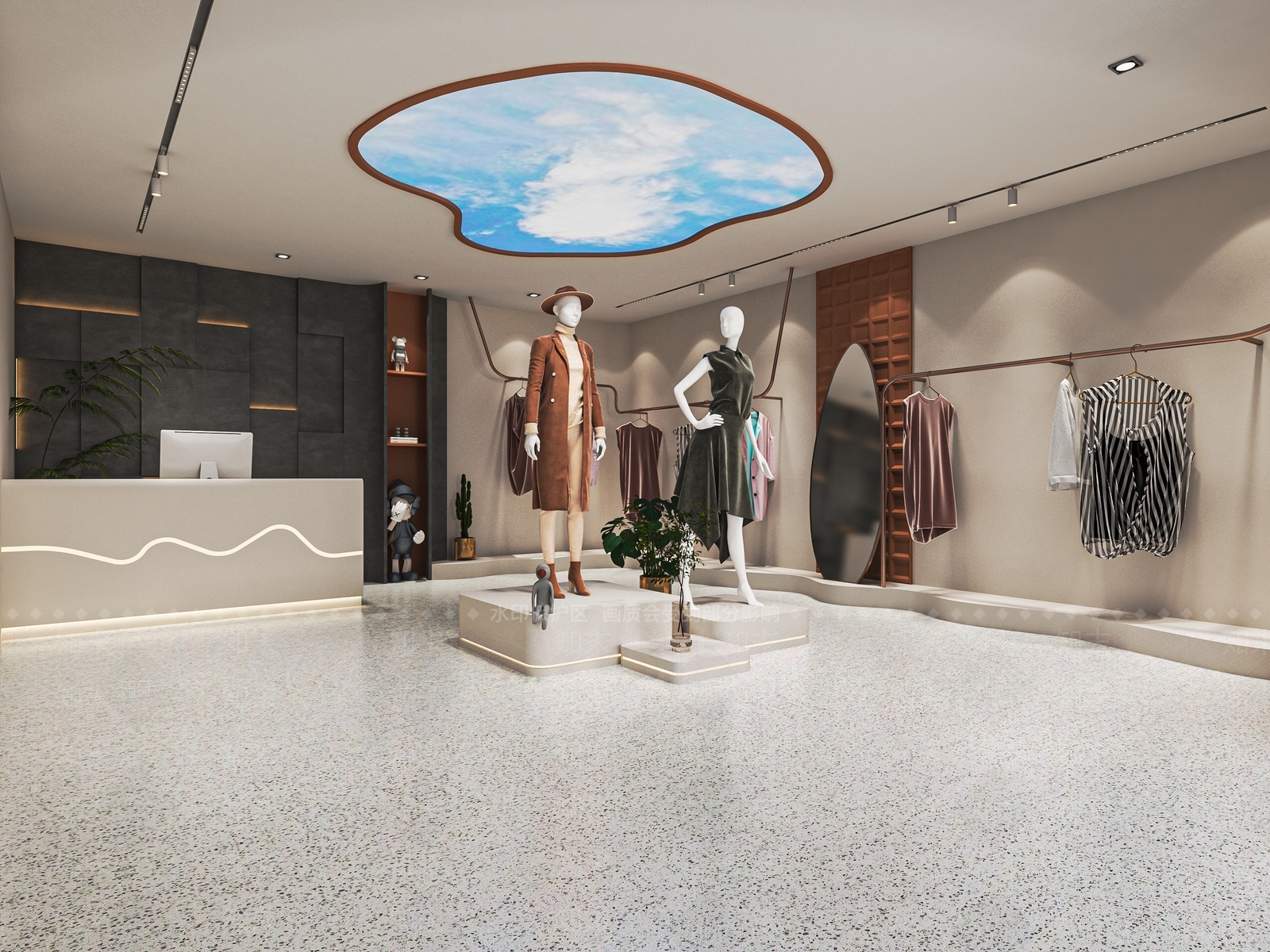 现代服装店SU模型下载【ID:1140369621】