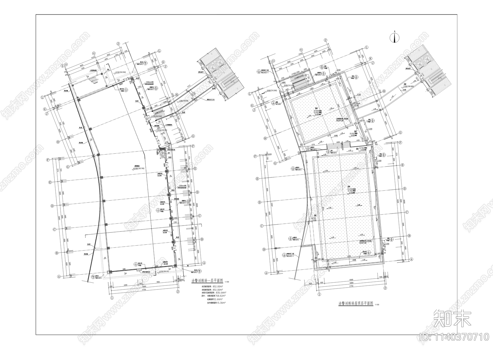 人民法院审判综合楼建筑cad施工图下载【ID:1140370710】