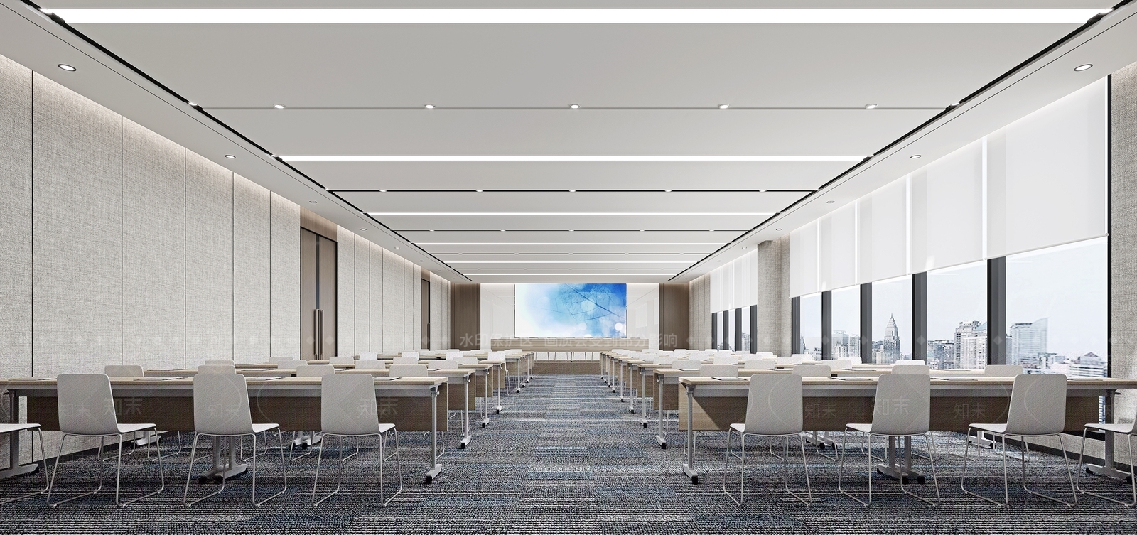 现代多功能会议室3D模型下载【ID:1140371895】