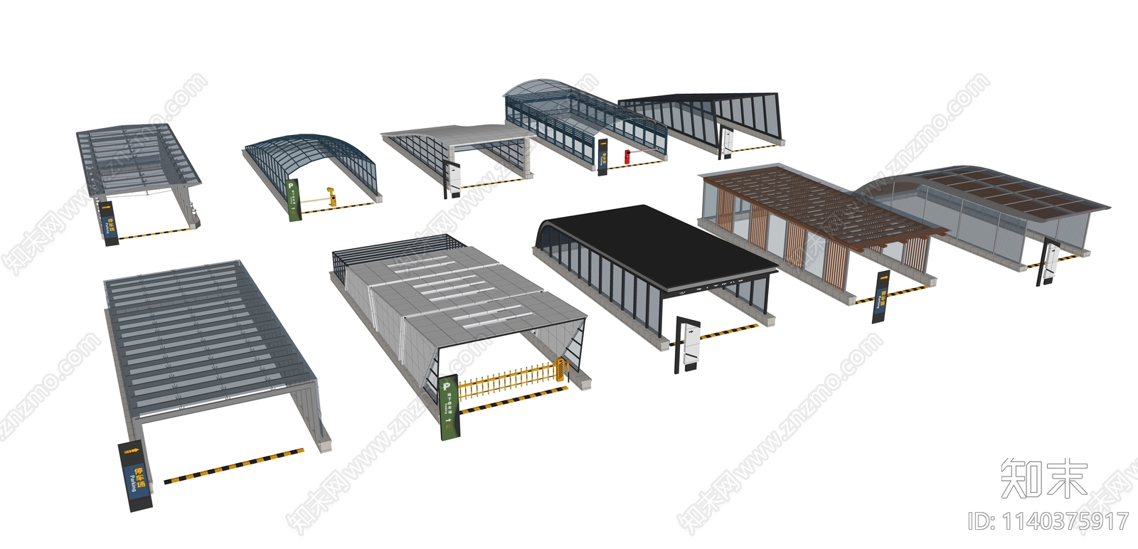 现代地库出入口SU模型下载【ID:1140375917】