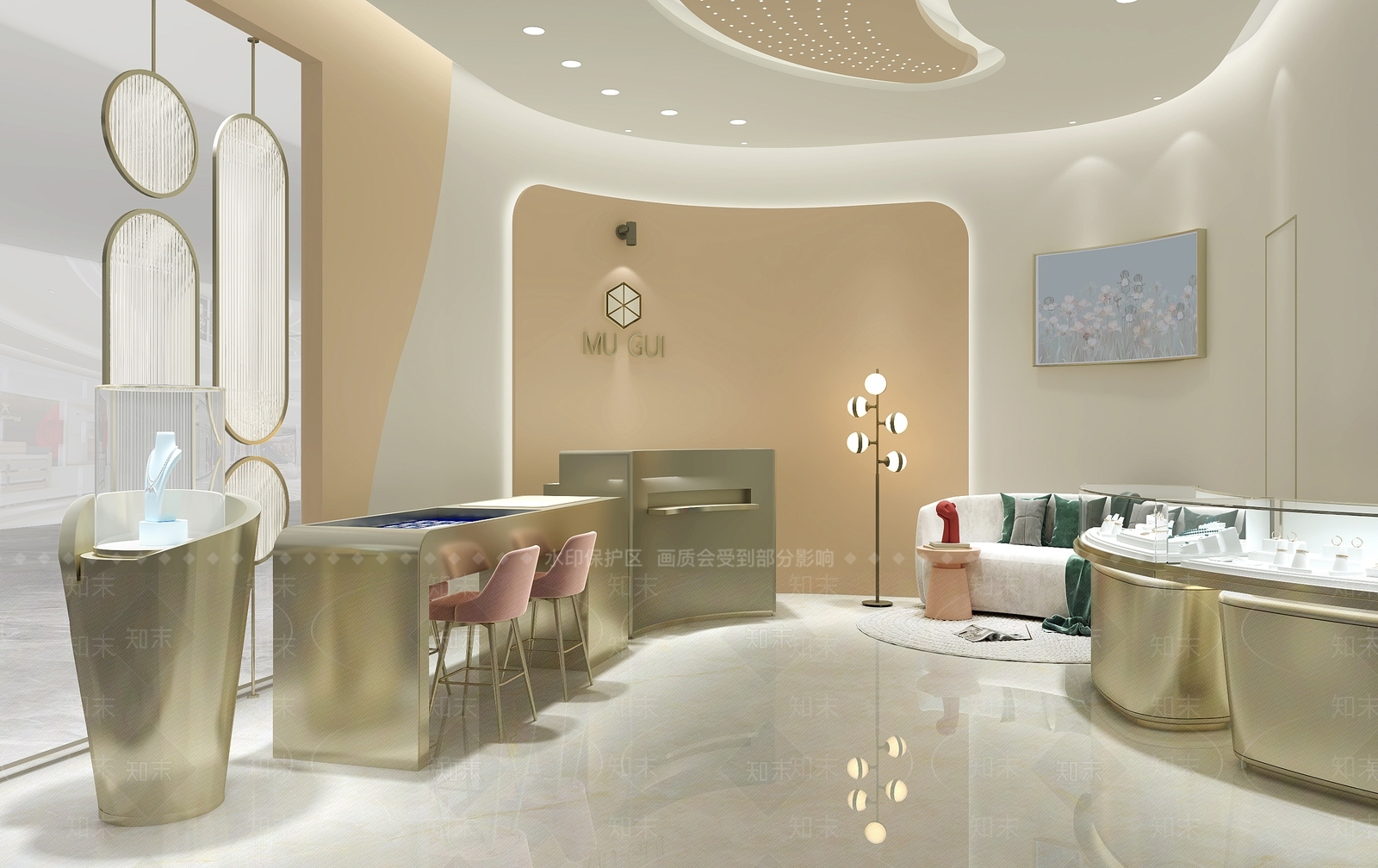 现代珠宝店SU模型下载【ID:1140385821】