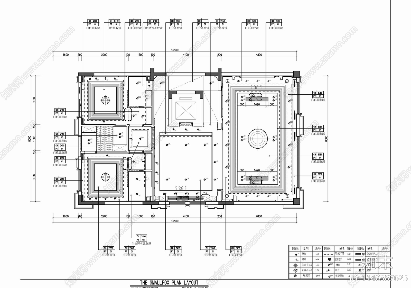 五层小别墅家装室内施工图下载【ID:1140387625】