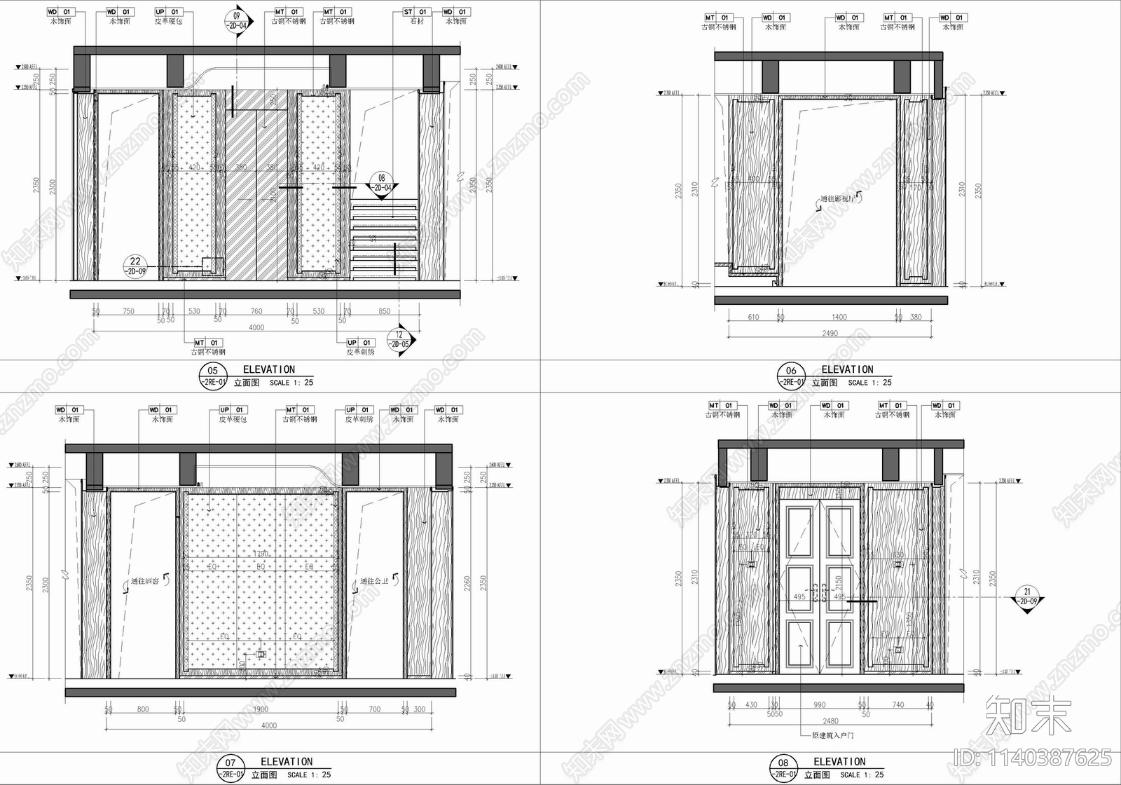 五层小别墅家装室内施工图下载【ID:1140387625】