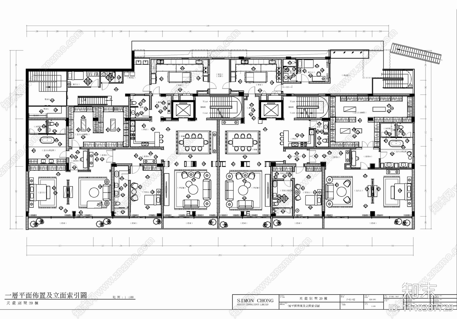 超级豪宅大别墅室内cad施工图下载【ID:1140387729】