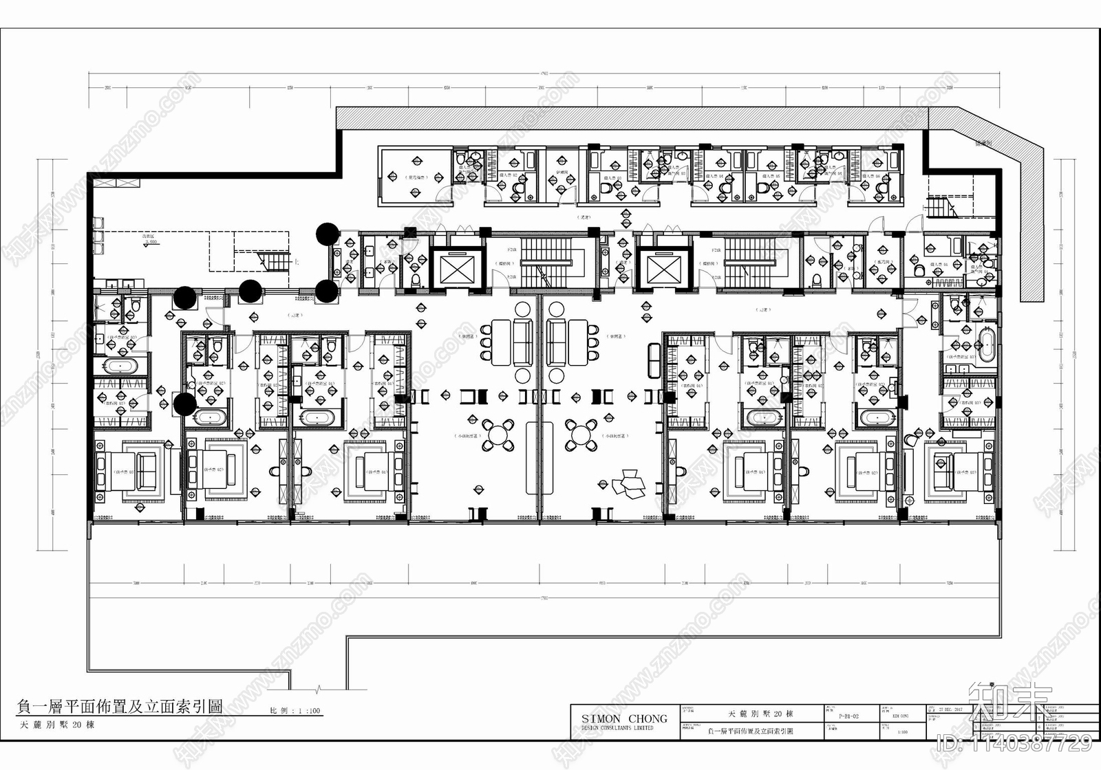 超级豪宅大别墅室内cad施工图下载【ID:1140387729】