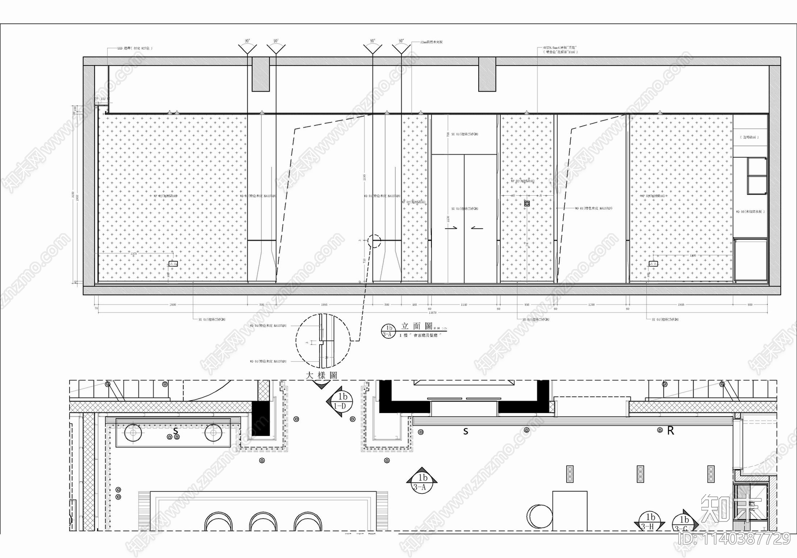 超级豪宅大别墅室内cad施工图下载【ID:1140387729】