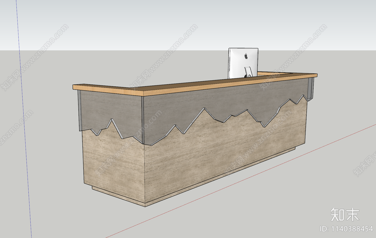 现代接待台SU模型下载【ID:1140388454】