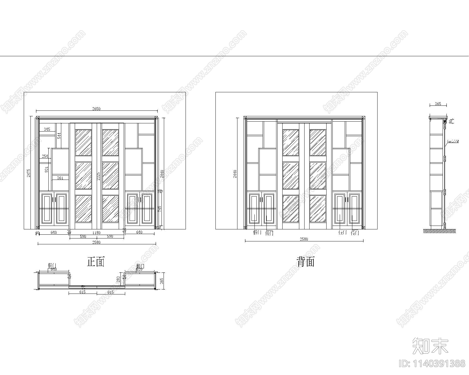 柜体平立面cad施工图下载【ID:1140391388】