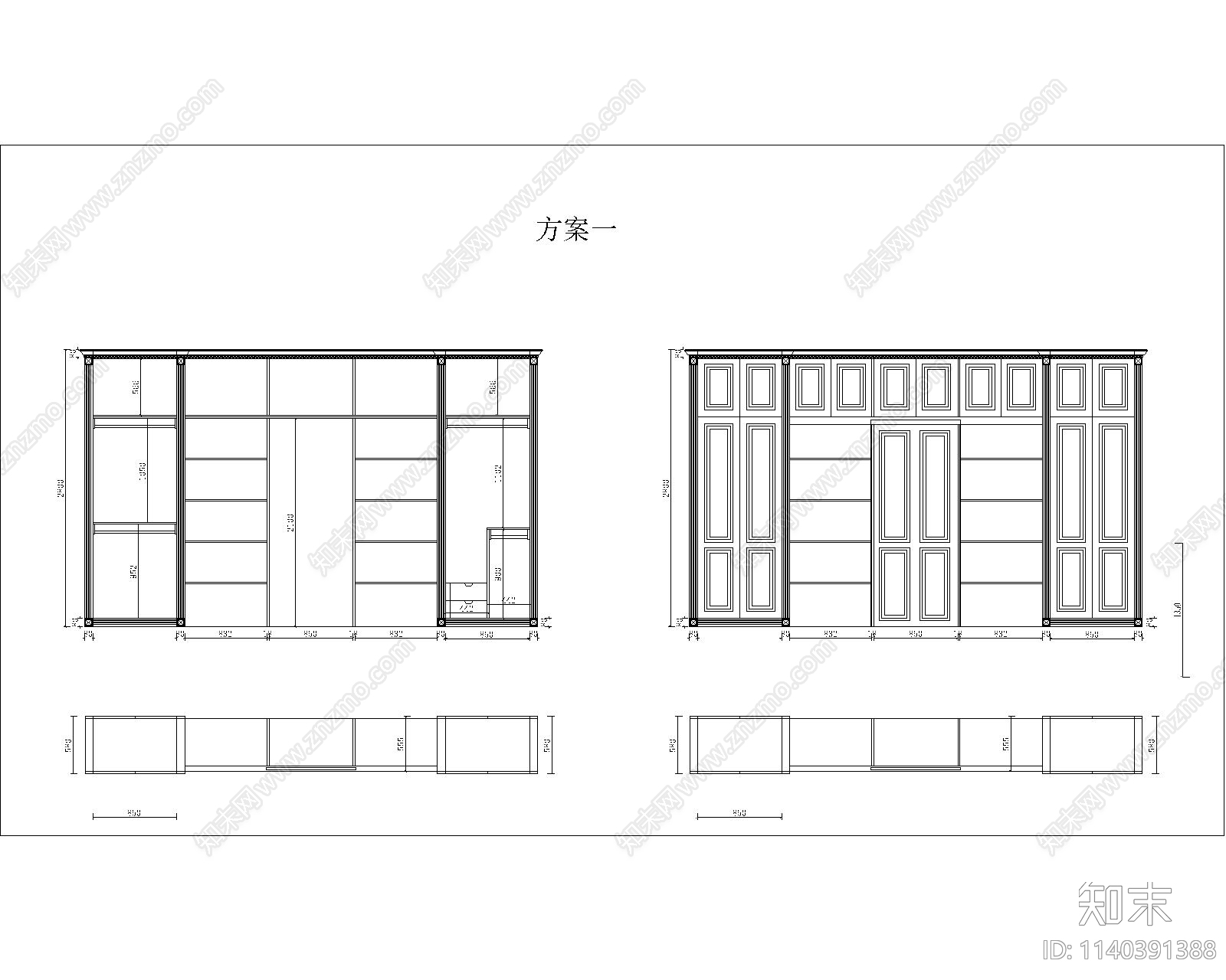 柜体平立面cad施工图下载【ID:1140391388】