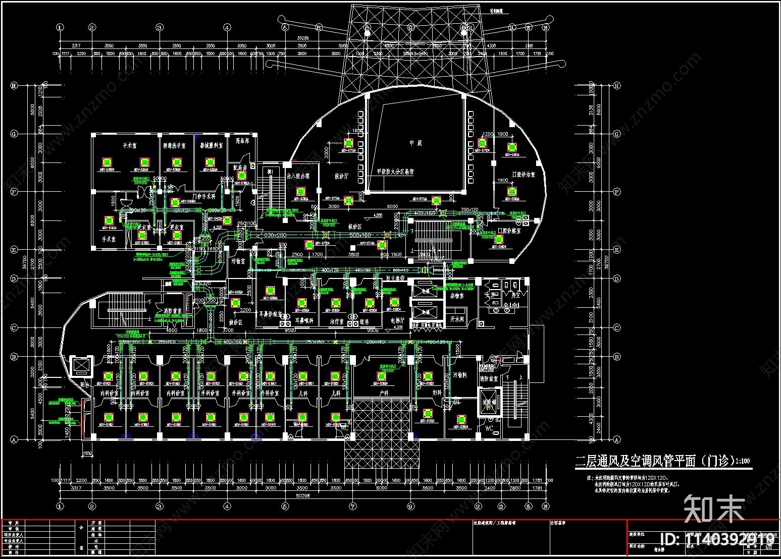 医院空调cad施工图下载【ID:1140392919】