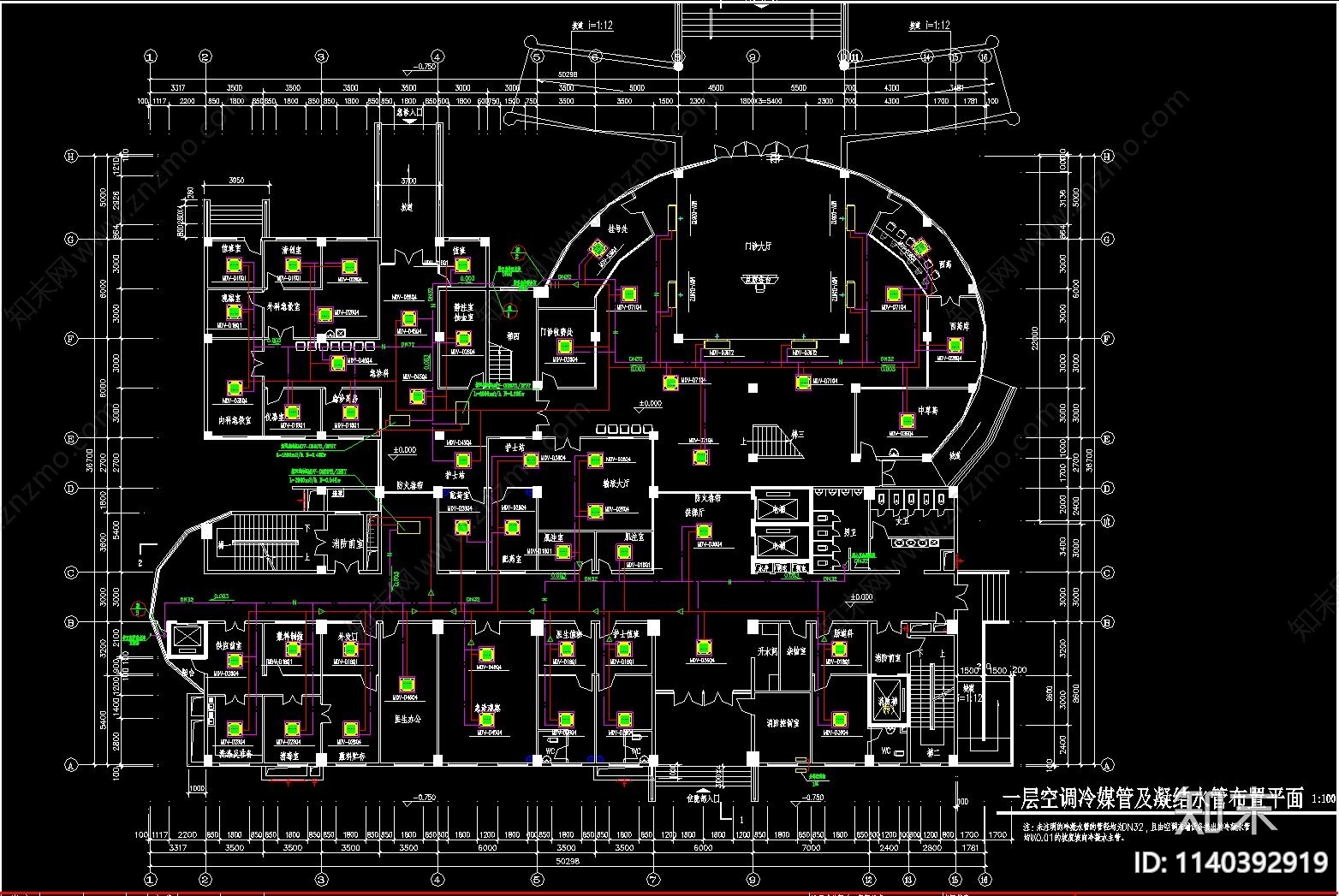 医院空调cad施工图下载【ID:1140392919】