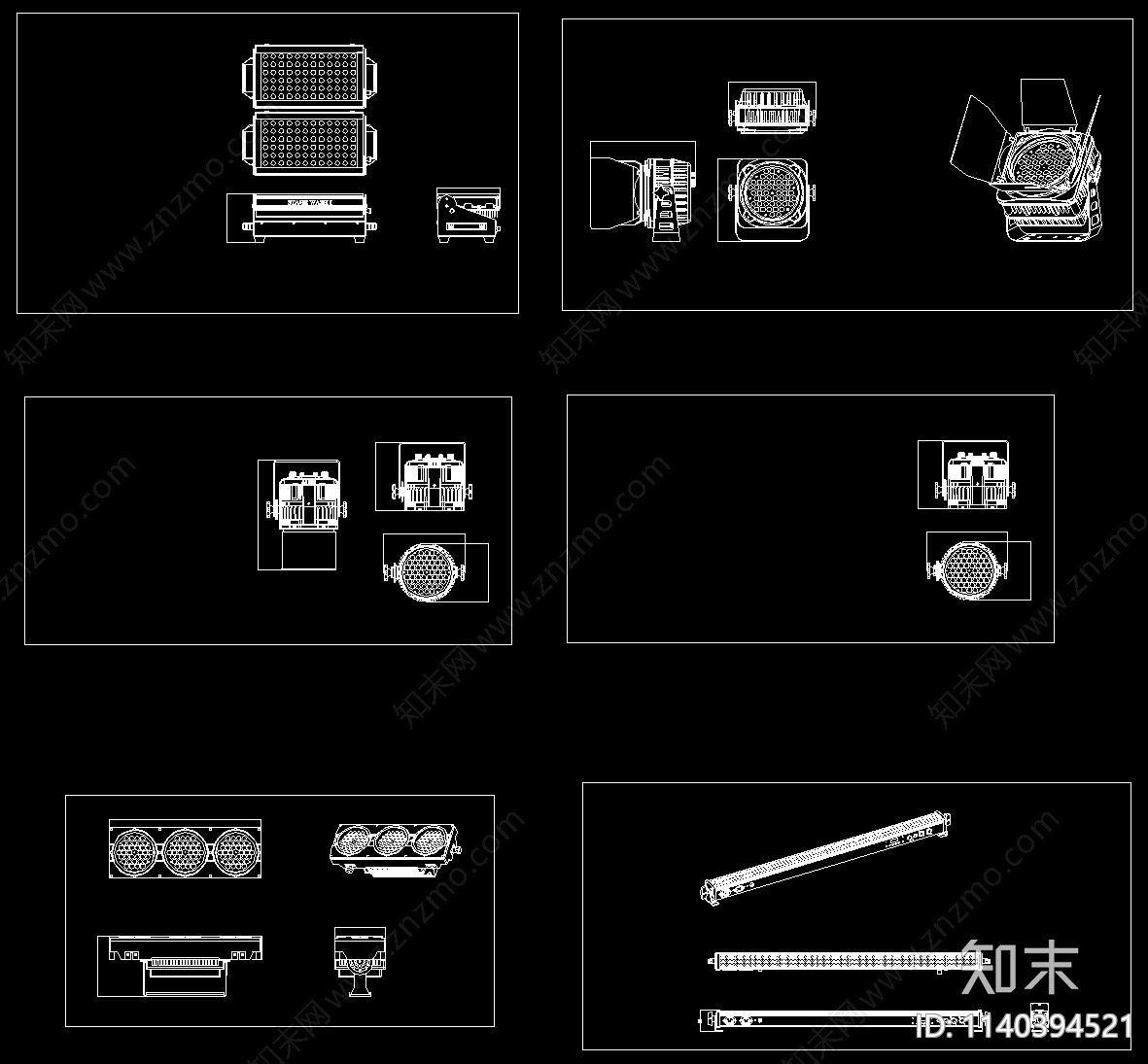 舞台灯光灯具施工图下载【ID:1140394521】