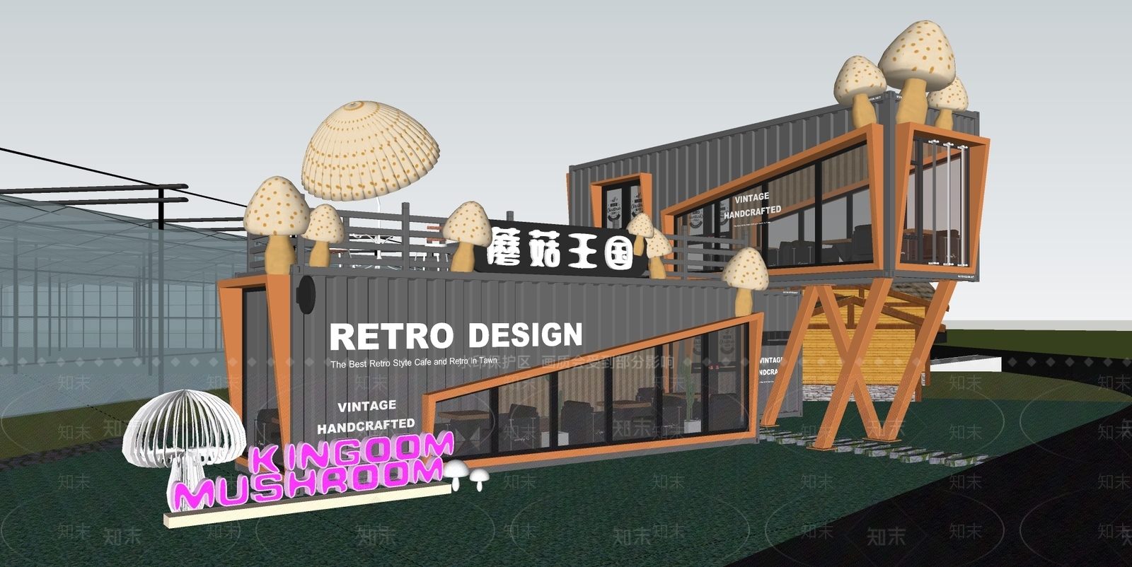 现代集装箱酒吧SU模型下载【ID:1140395626】
