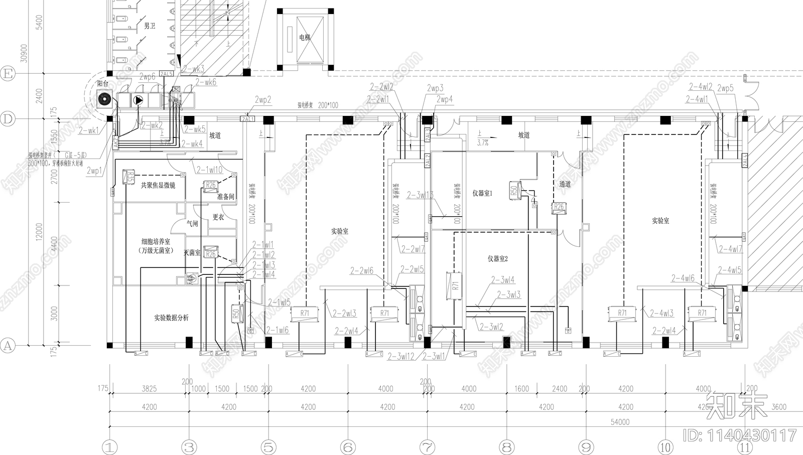 实验室强弱电插座通风电气工程cad施工图下载【ID:1140430117】