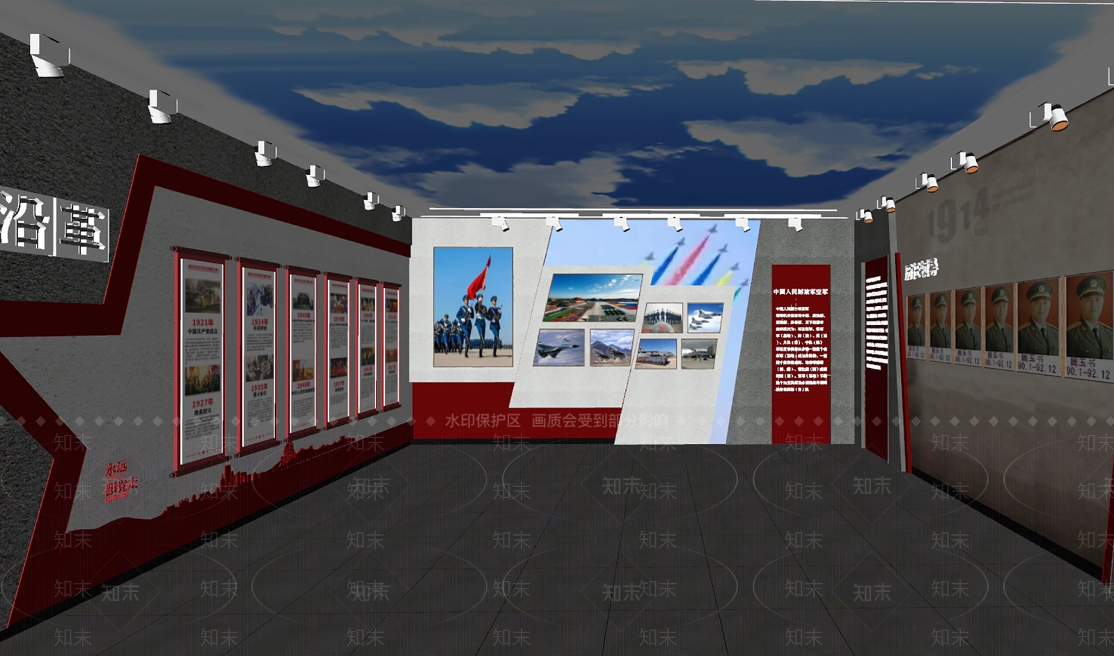 现代党建展厅SU模型下载【ID:1140398909】