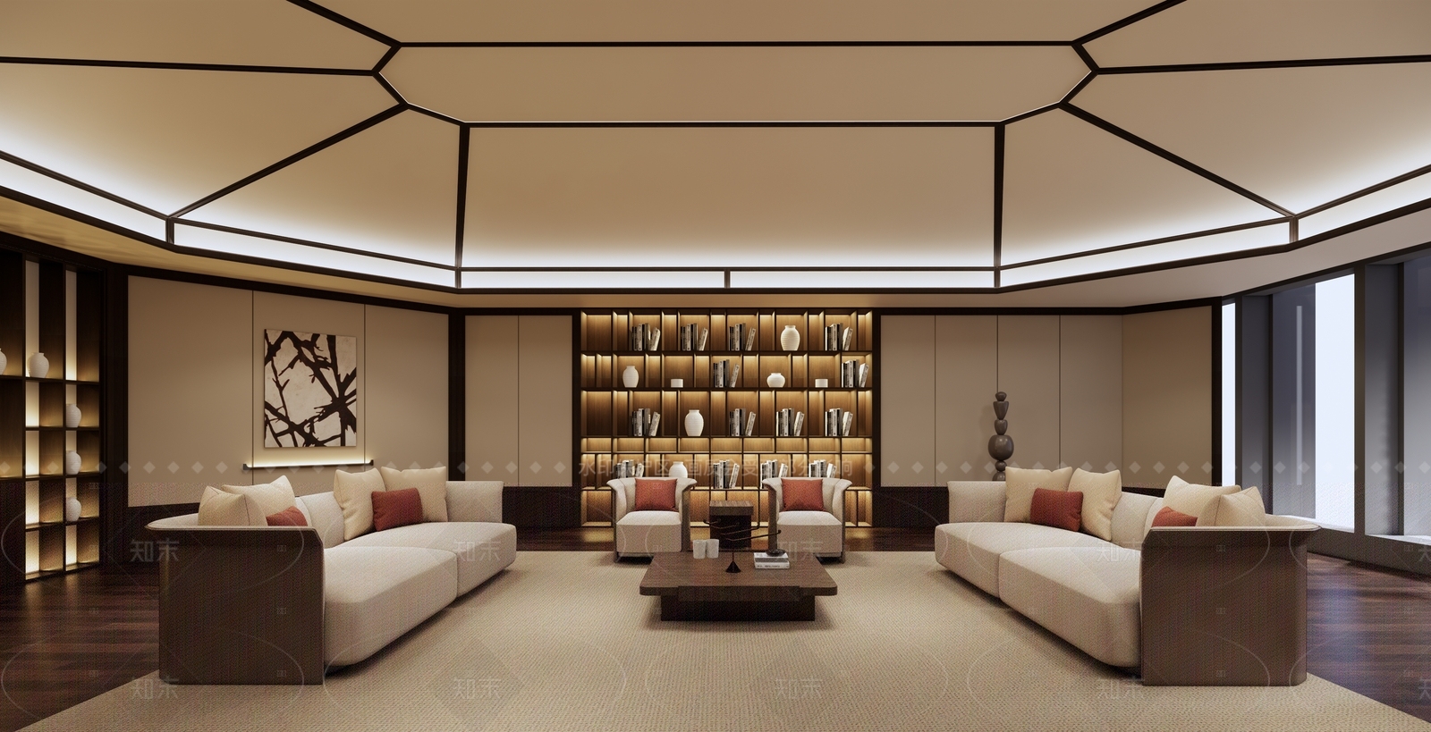 现代酒店大堂SU模型下载【ID:1215198408】