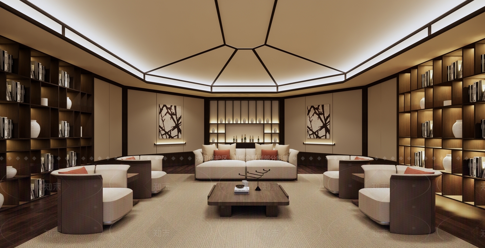 现代酒店大堂SU模型下载【ID:1215198408】