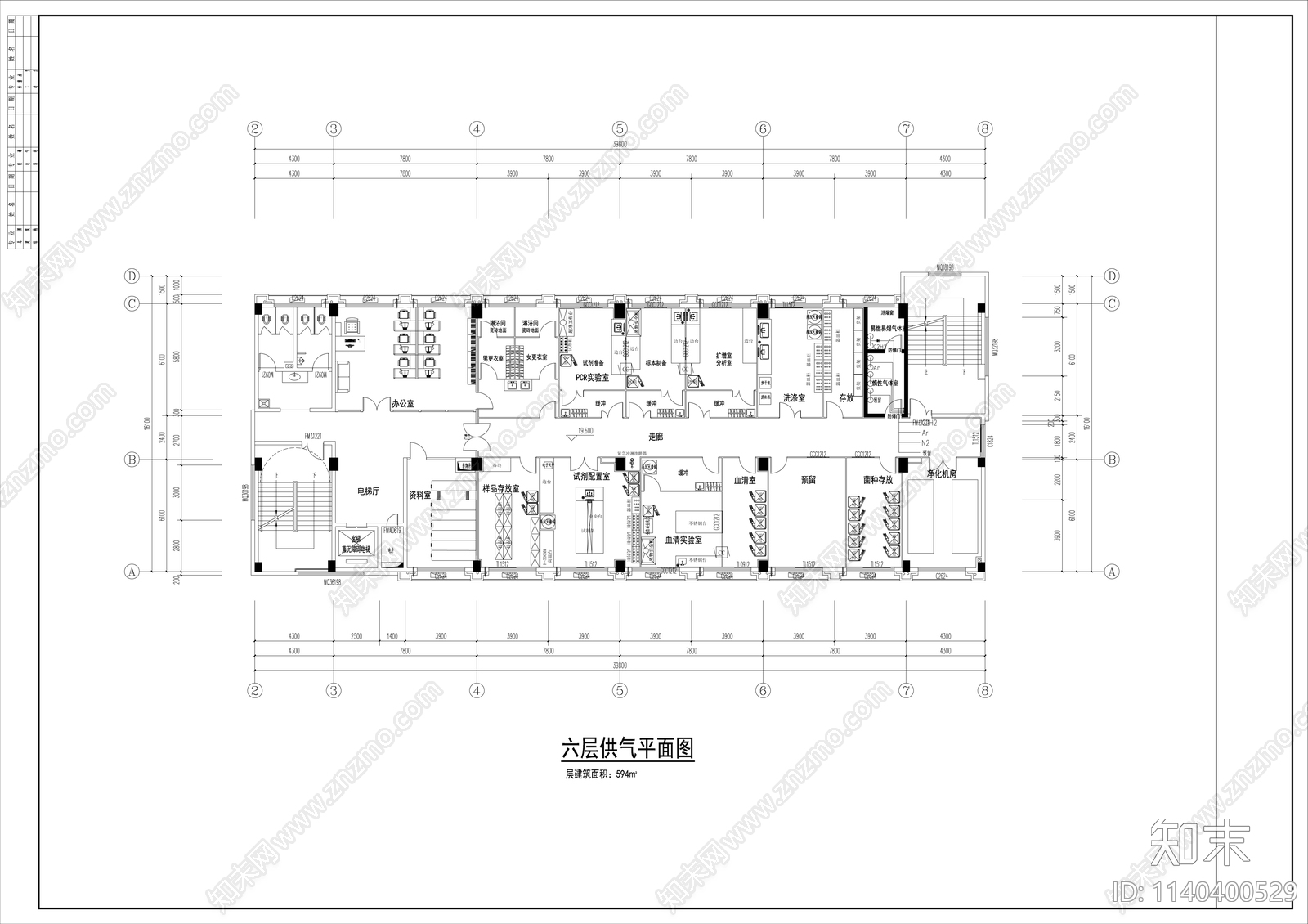 疾控中心实验室供气报警系统cad施工图下载【ID:1140400529】
