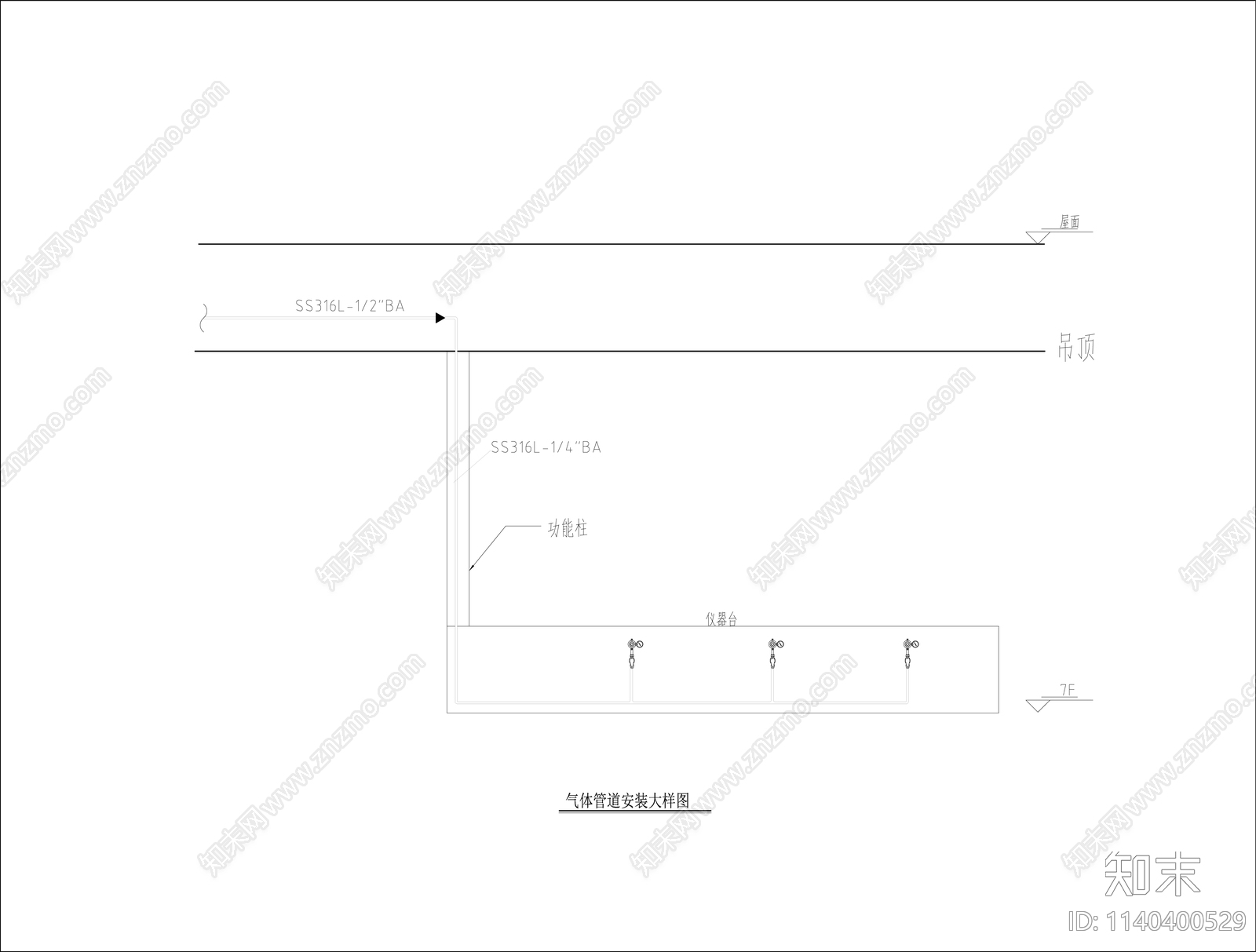 疾控中心实验室供气报警系统cad施工图下载【ID:1140400529】