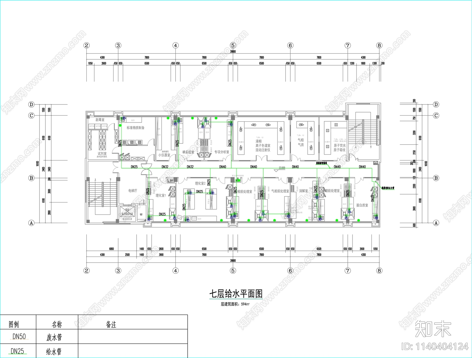 实验室给排水cad施工图下载【ID:1140404124】