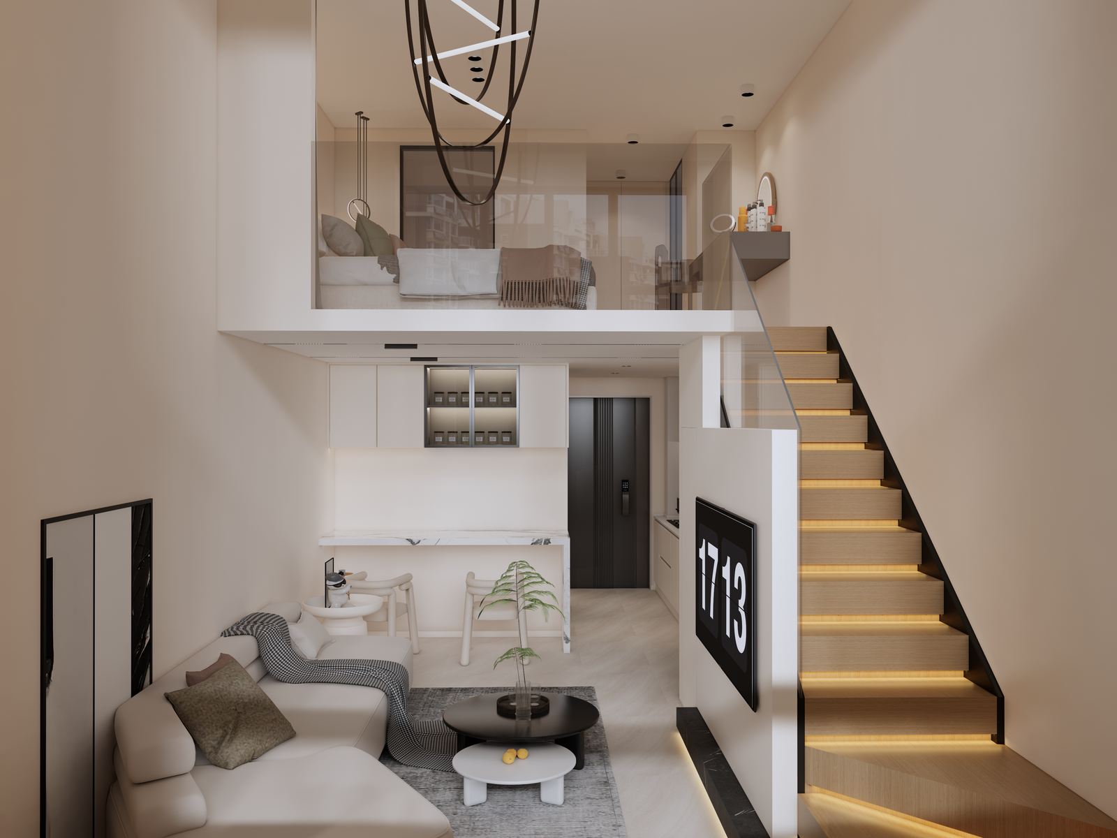 现代LOFT公寓设计3D模型下载【ID:1140403993】_【知末效果图】